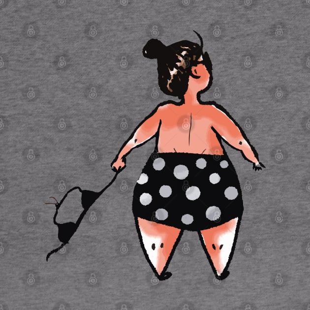 funny plump woman in swimsuit by barbasantara